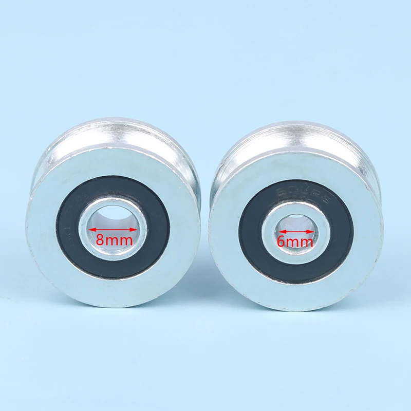 1pc 8*30*14mm Roller Bearing Pulley Wheel, U Groove Wheel, 6x30x14mm Track Guide Wheel / Roller Wheel Anti-rust