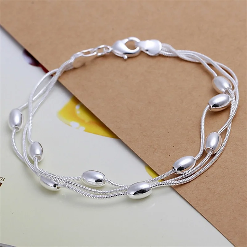 

925 sterling silver bracelet chain fashion design product beautiful Jewelry High quality Bracelet bead for women lady wedding