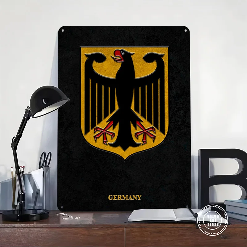 Arms of Germany Metal Poster Custom Wall Art Retro Vintage Tinplate Signs for Bedroom Decoration Room Accessories Wand Deko Home
