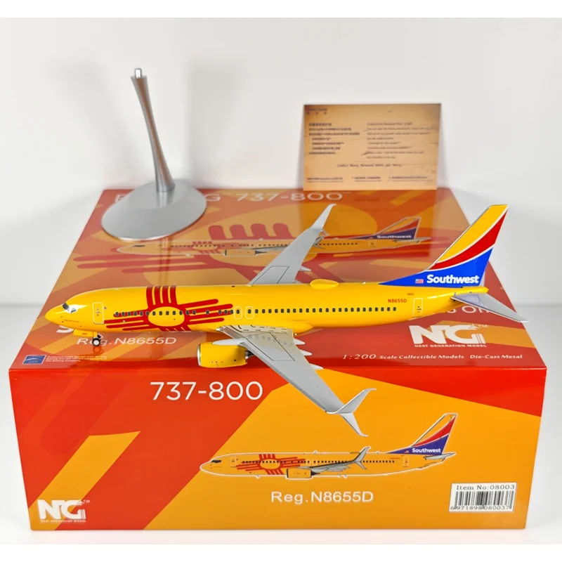 

Модели NG, литье под давлением, масштаб 1/200, Southwest Airlines B737-800 N8655D, модель самолета из сплава, игрушка, коллекционный декоративный подарок