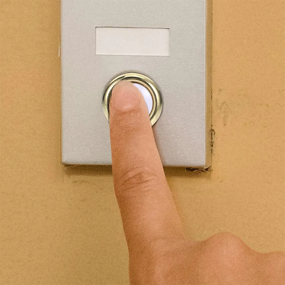 2pcs Doorbell Button Round Metal Lighted Push Replacement Wall Mounted For Home Office Hotel Use Alloy Construction Illuminated