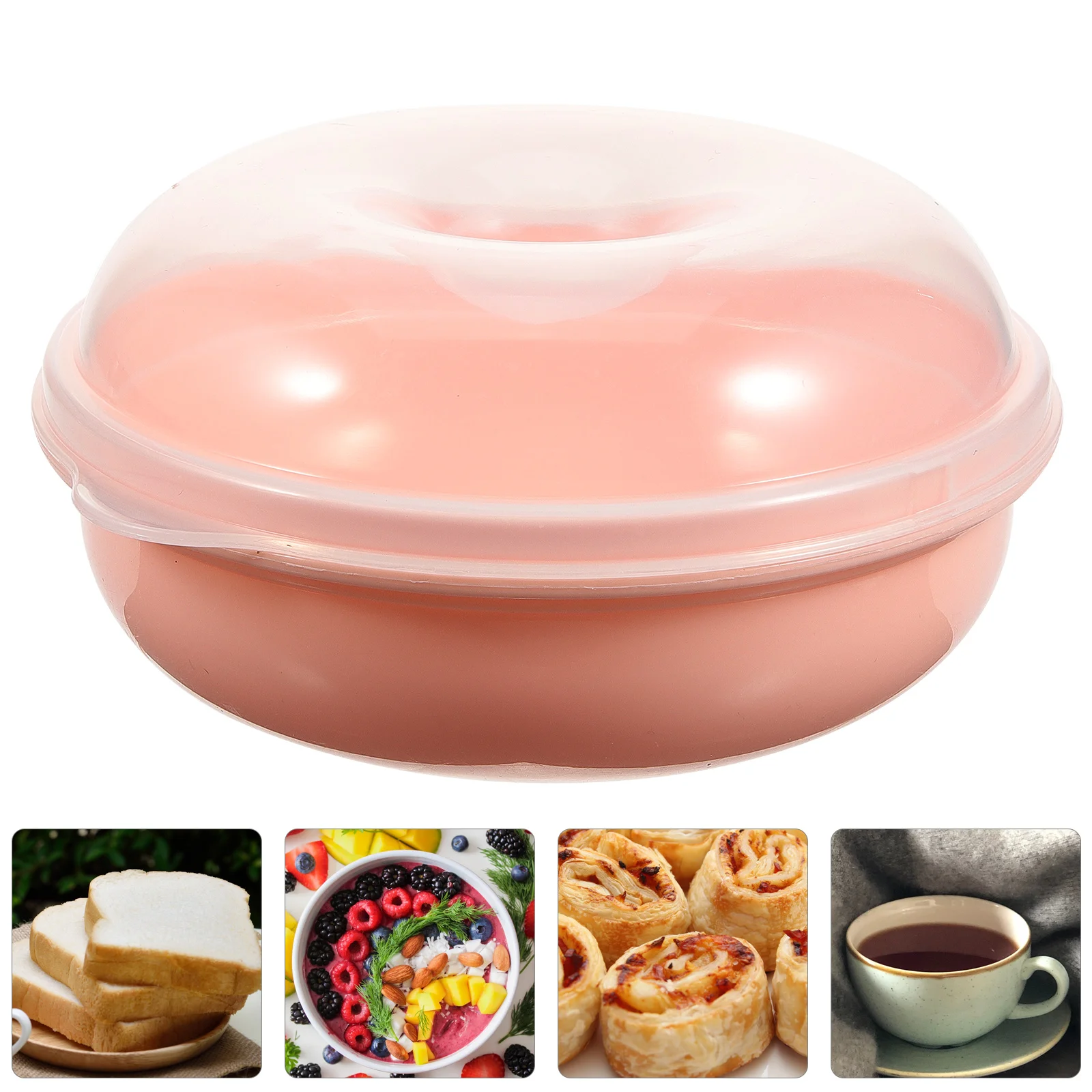 

1Pcs Portable Bread Storage Box Airtight Doughnut Container Microwaveable Bread Keeper