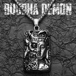 Buddhism Half Devil Half Buddha Stainless Steel Men Necklaces Pendant Chain Amulet Vintage For Women Jewelry Gifts Wholesale
