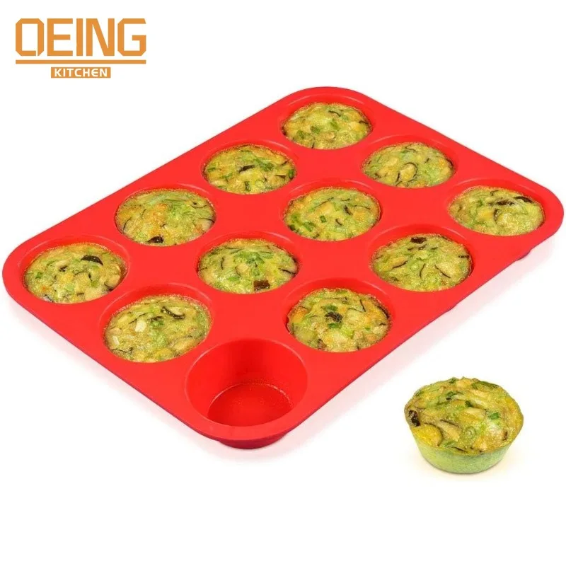 12 /24 Cups Silicone Muffin Pans for Baking Nonstick Egg Bites Cupcake Pan Molds 1 Pack Regular Size Silicone Mold for Baking