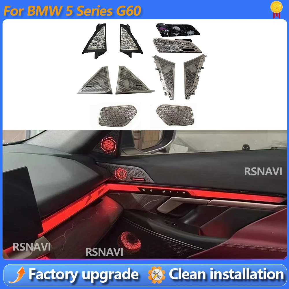 

LED Speaker Cover Lamp For BMW 5 Series G60 Car RGB Tweeter Midrange HiFi Music Stereo Horn Ambient Light Deco