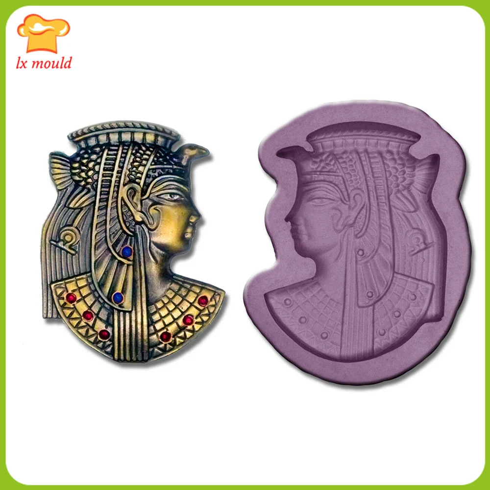 Egyptian Tutankhamun Bust Rubber Silicone Fondant Icing Mold Sugarcraft Cake Decor Chocolate Baking Mould  Resin Wax