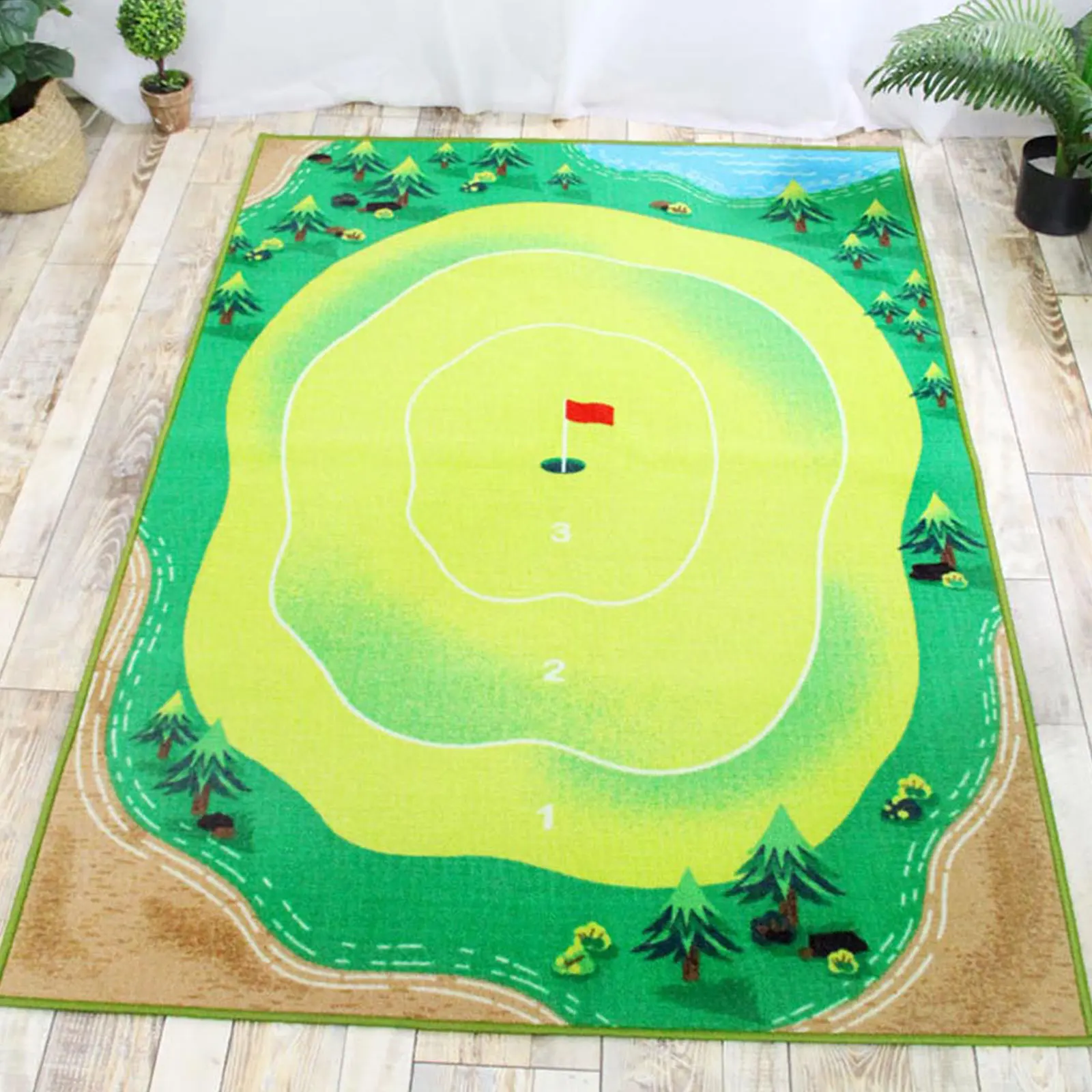 

Green 122cmx183cm Non-Slip Golf Putting Practice Mat Indoor Outdoor Backyard Golf Training Accessories for Men Women