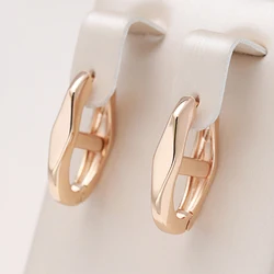 Kinel Hot Fashion Glossy Dangle Earrings 585 Rose Gold Color Simple Geometry Earrings For Women High Quality Daily Fine Jewelry