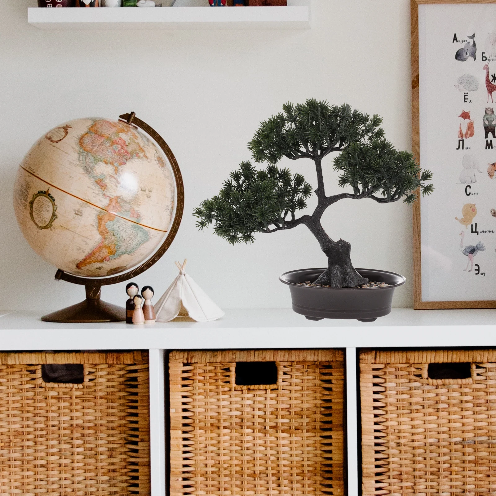 

1pc Simulation Guest-Greeting Pine Bonsai Artificial Plant Decor For Home Office Hotel Restaurant Villa Indoor Realistic