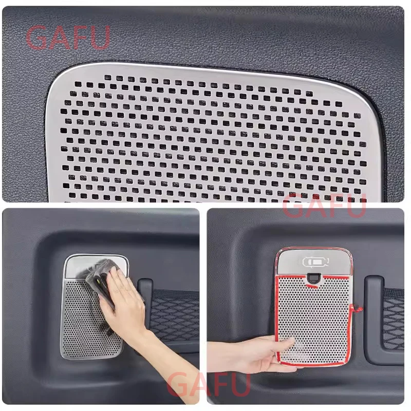 ل BYD معادلة ليوبارد 5 سيارة الباب الخلفي القرن غطاء الفولاذ المقاوم للصدأ التصحيح ديكور السيارات الداخلي واقية الملحقات #4