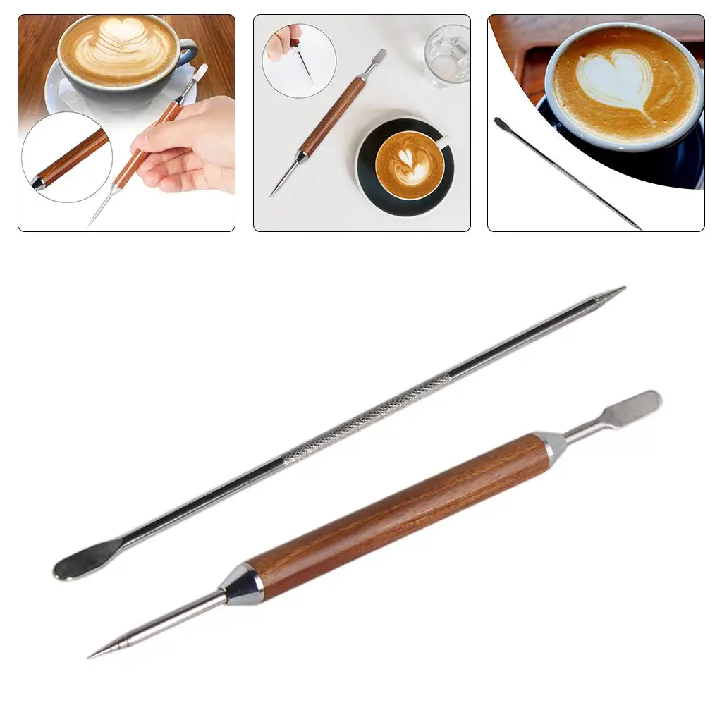 ラテコーヒーアートペンコーヒーカービングペンプルフラワーニードルカフェキッチン用