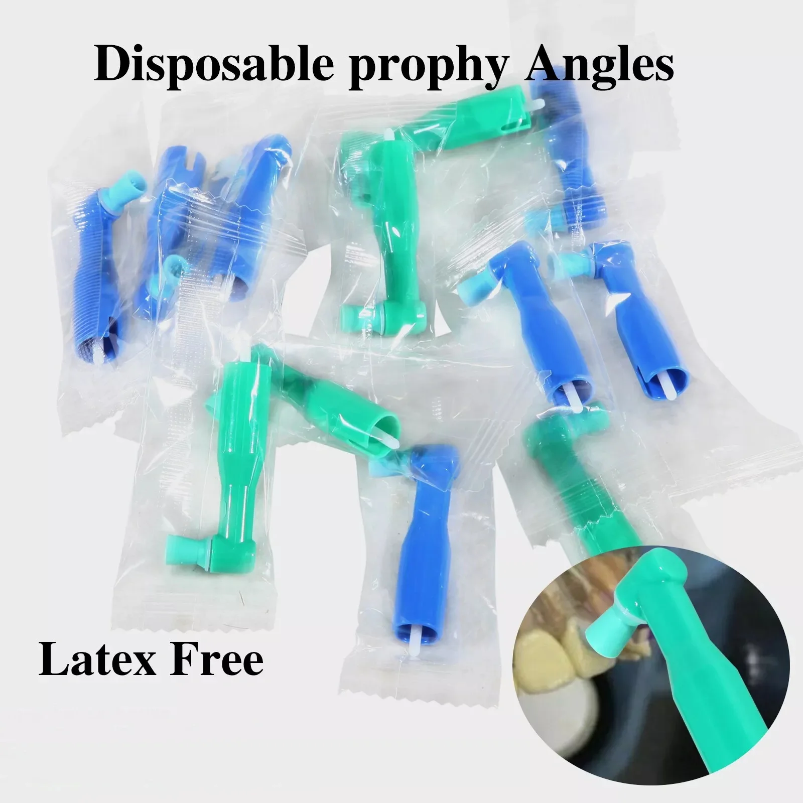 500Pcs Dental Disposable Prophy Angles Soft / Firm Cups Contra Angle 90° Latex Free Top Quality