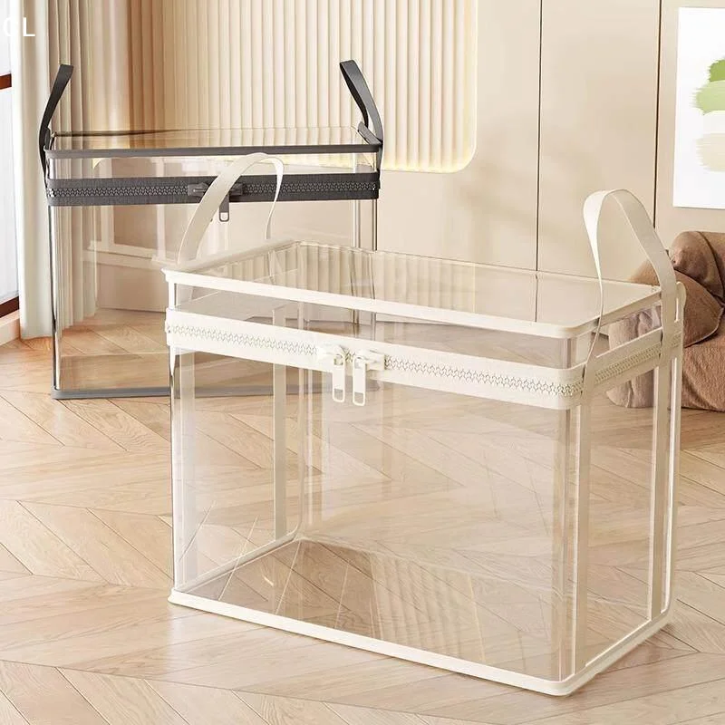 Universal Transparent Visible Doll Storage Bag Large Capacity Clear Storage Case With Zipper Handle Moisture-proof Organizer Bo
