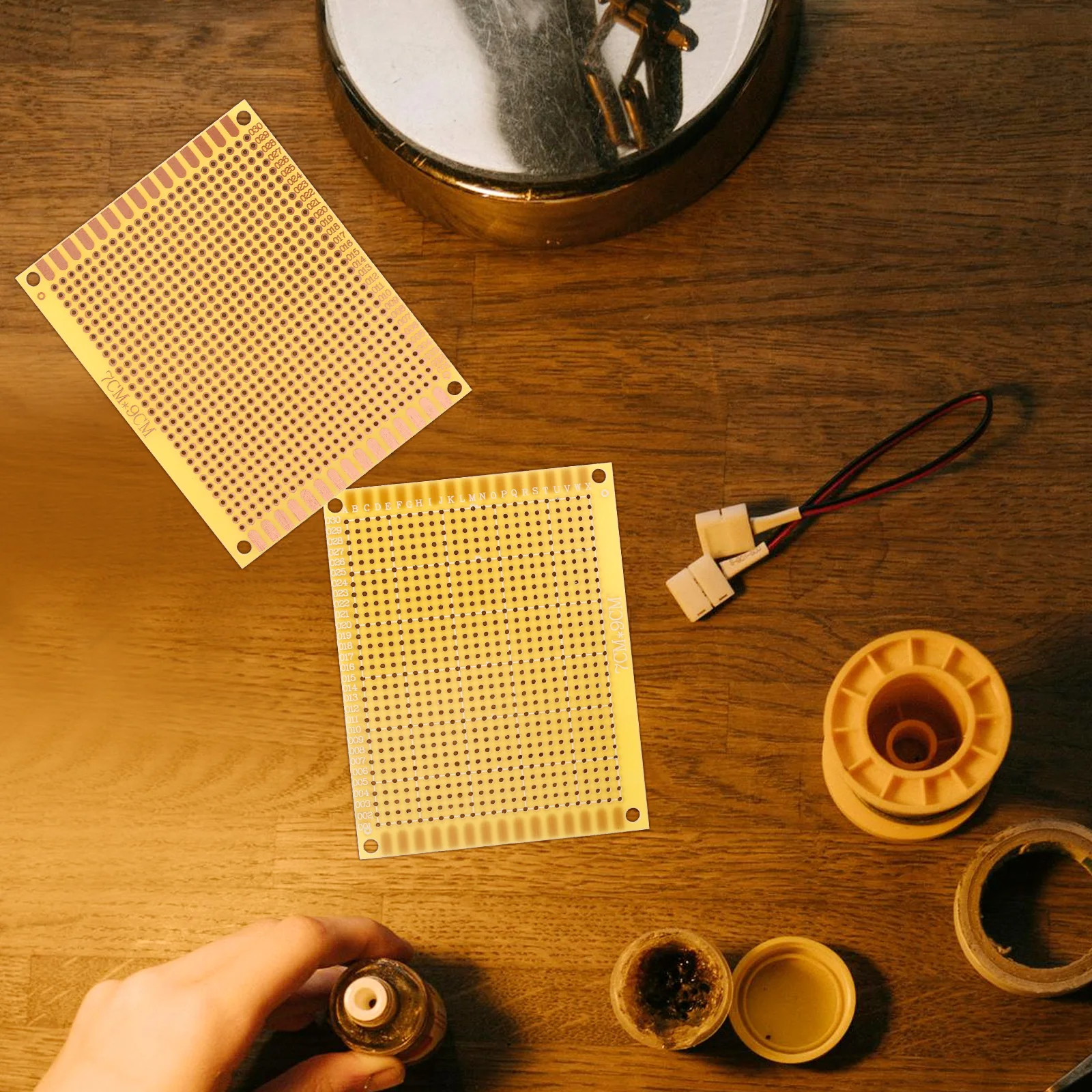 

12pcs PCB Test Board Circuit Panel Components Replacement Development Kit Double Sided soldering Breadboard Teaching