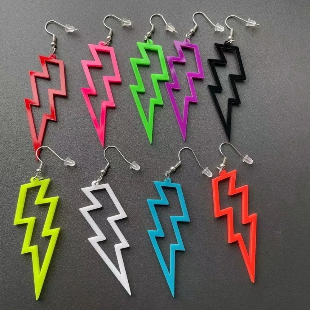 Mode Acryl Blitz Tropfen Ohrringe für Frauen Coole Lange Baumeln Ohrringe Mädchen Party Schmuck Geschenke