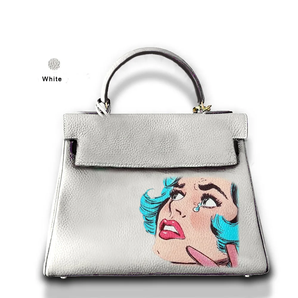 

Art Print A Tearful Lady Customize Totes Ladies Designer Brand Handbags High Quality Messenger Shoulder Bag Gold Lock Hardware