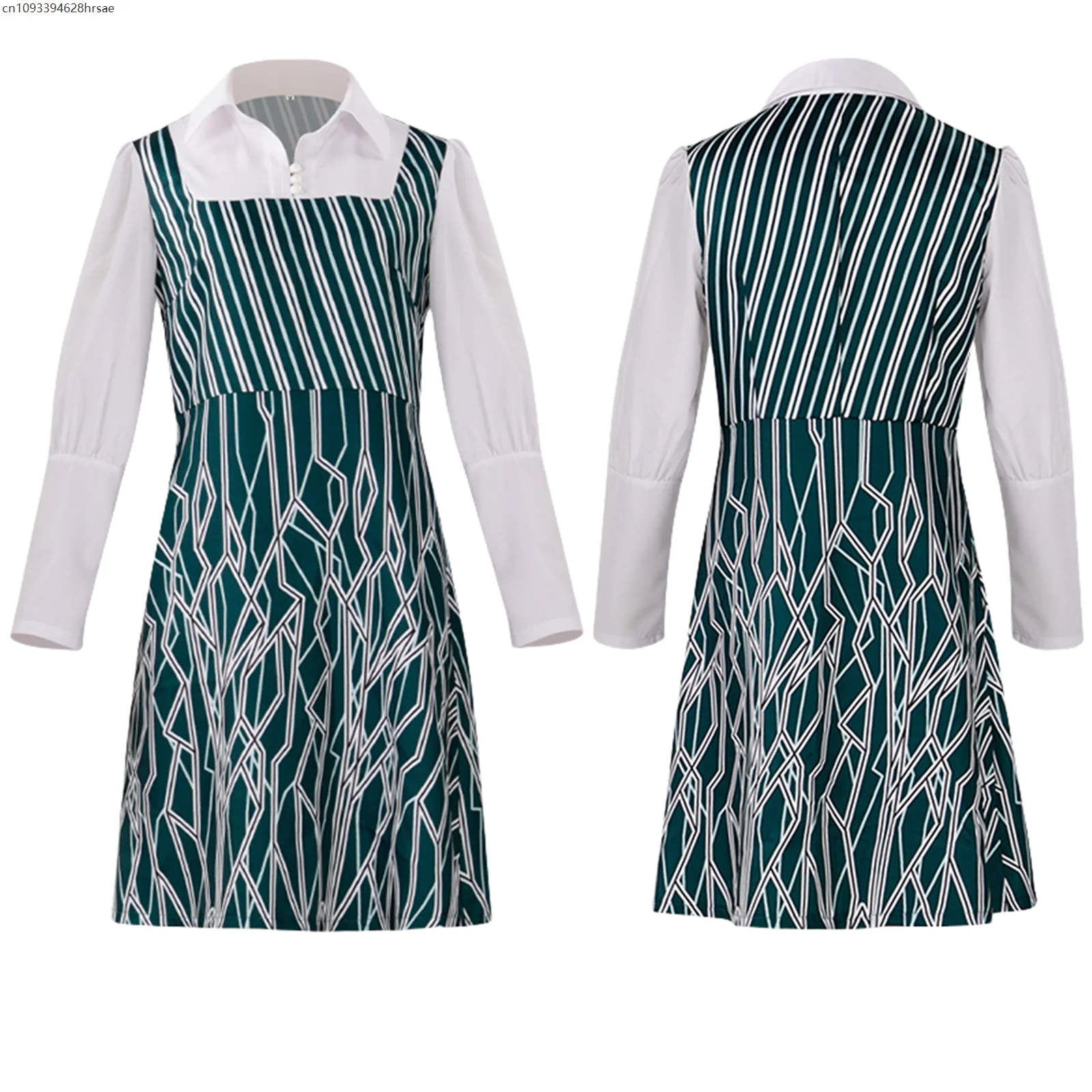 

Cosplay Costume Women Striped School Uniform Set Everyday Dress Halloween Girls Fancy Witch Dress 2025