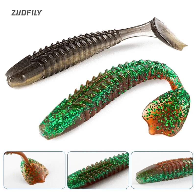 20 قطعة الطعم الصيد الناعم 55 مللي متر 65 مللي متر المتذبذب الصيد إغراء كرانكبيتس TPE الترا لينة السحر مع رائحة مريب الطعم ل باس بايك Pesca #1