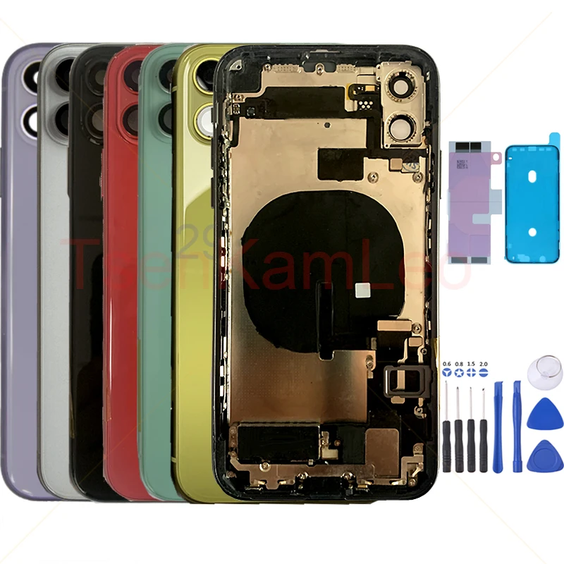 [TKL] Full Assemble Housing For iPhone 11 Backshell MidFrame with Back Rear Glass Chasiss Replacemet Kits With Flex Cables