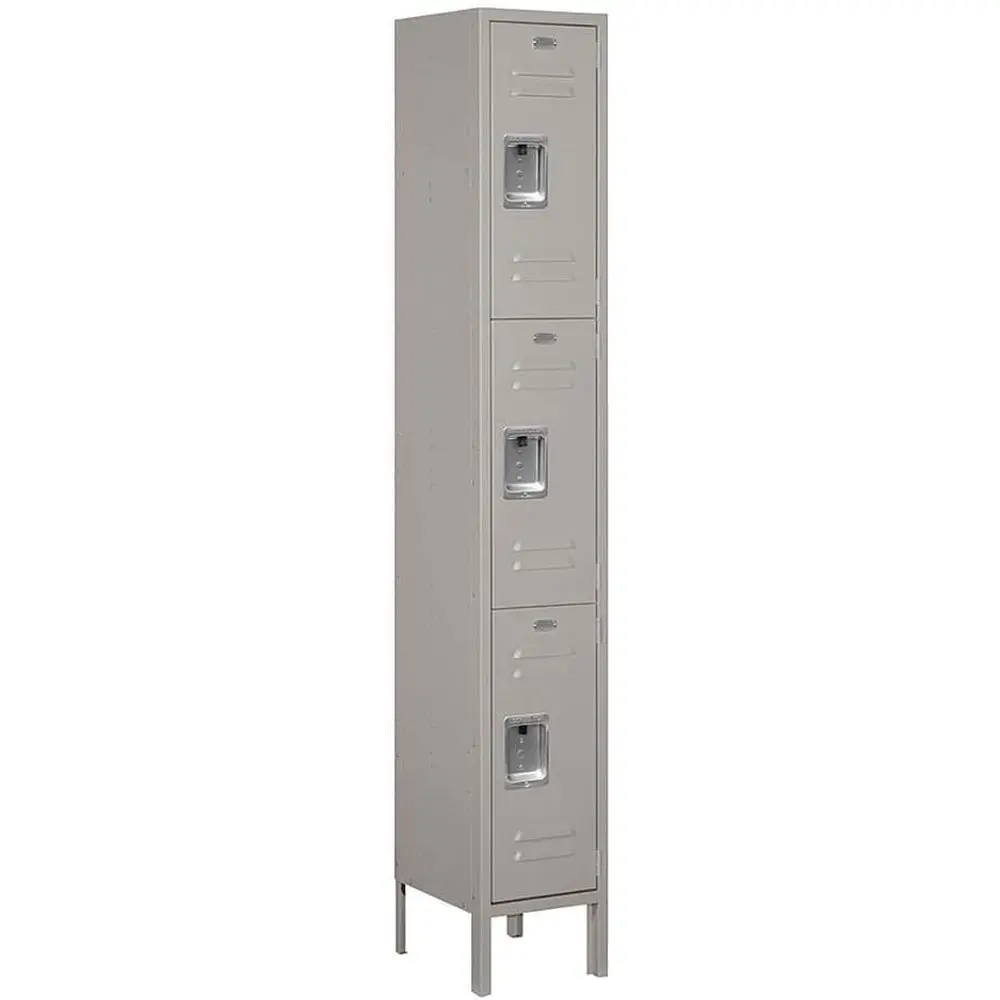 

Triple Tier Metal Locker, 12 Wide x 6' High x 12 Deep, Gray, Unassembled