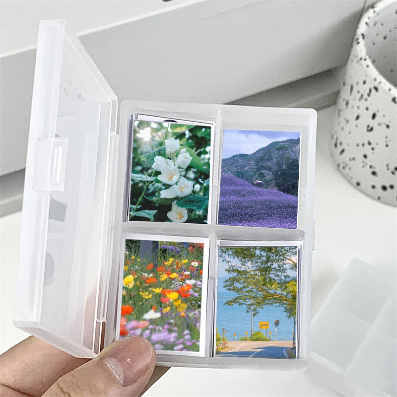 

Transparent Plastic Frosted Photo Storage Box Grid Box Collect Box Classification Box Certificate Photocard Cards Storage Holder