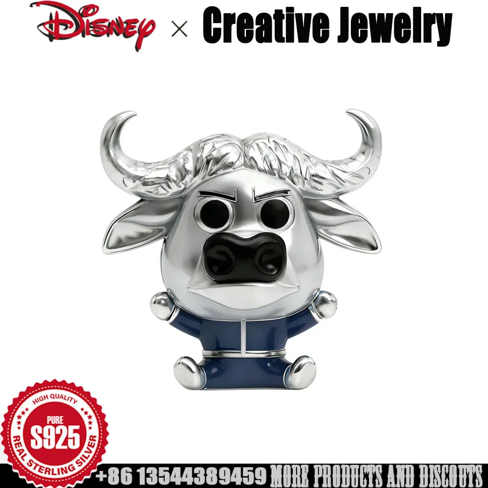 

Disney 925 Silver Charm Zootopia cow cartoon bead for snake chain Bracelet Child's Play cute Bogo Charm girls Jewelry Gift