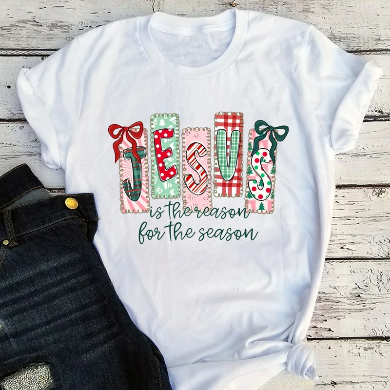 Christian Christmas Shirt Jesus Is The Reason Tshirt Jesus Family Christmas Shirt Vintage Clothes Harajuku Top