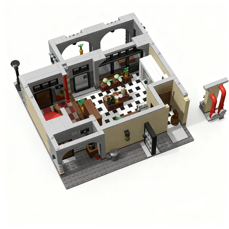 3517 pièces MOC City Downtown Store, modèle de paysage urbain modulaire, blocs de construction, cadeaux de Noël, jouet éducatif, briques pour enfants