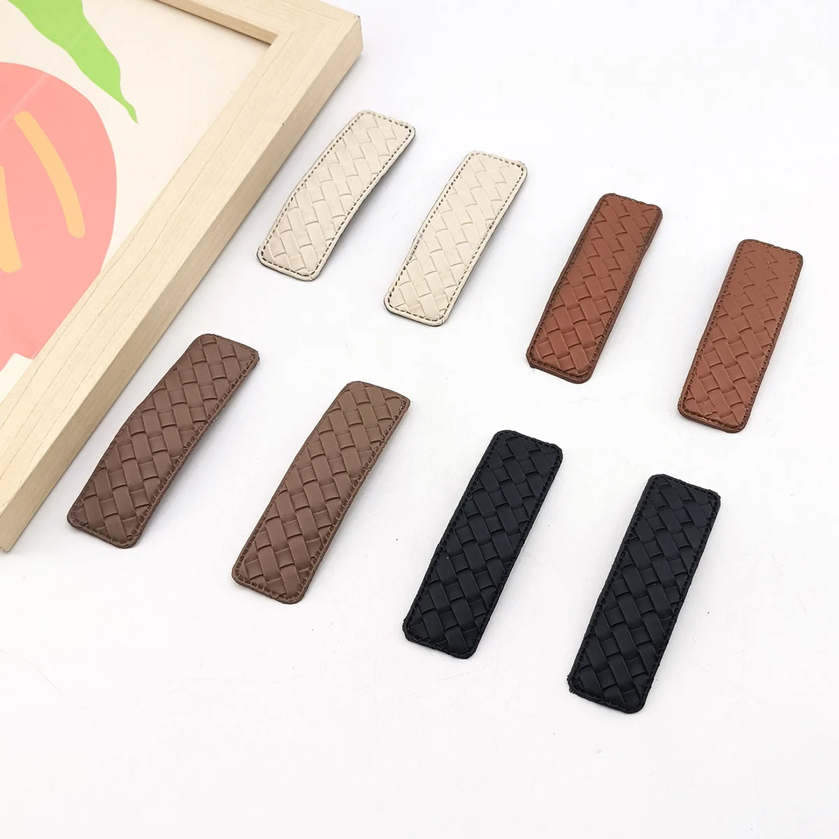 Retro PU Mode Stil Diamant Muster Seite Clips BB Haarnadel Für Frauen Mädchen Frau Haarnadeln Barrettes Haar Zubehör Kopfbedeckungen – Detail 4