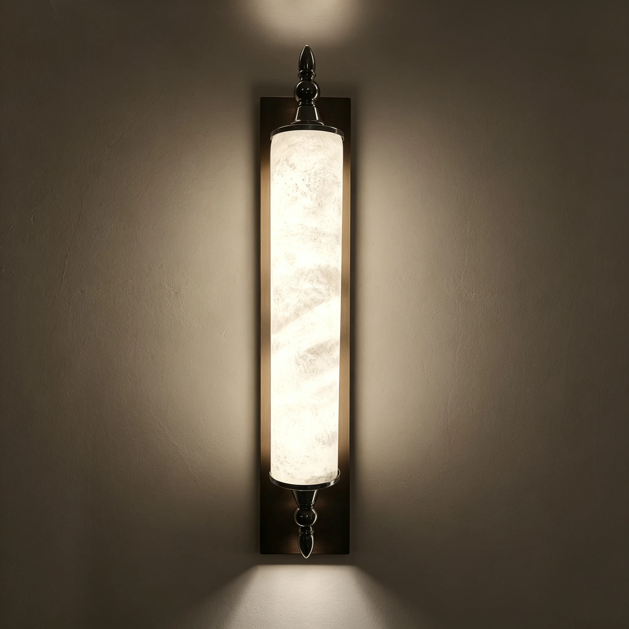 Natural Spanish Marble Wall Lamp Bauhaus Mirror-front Bathroom Cabinet Framed Painting  Atmosphere Alabaster Wall Lamp Fixture