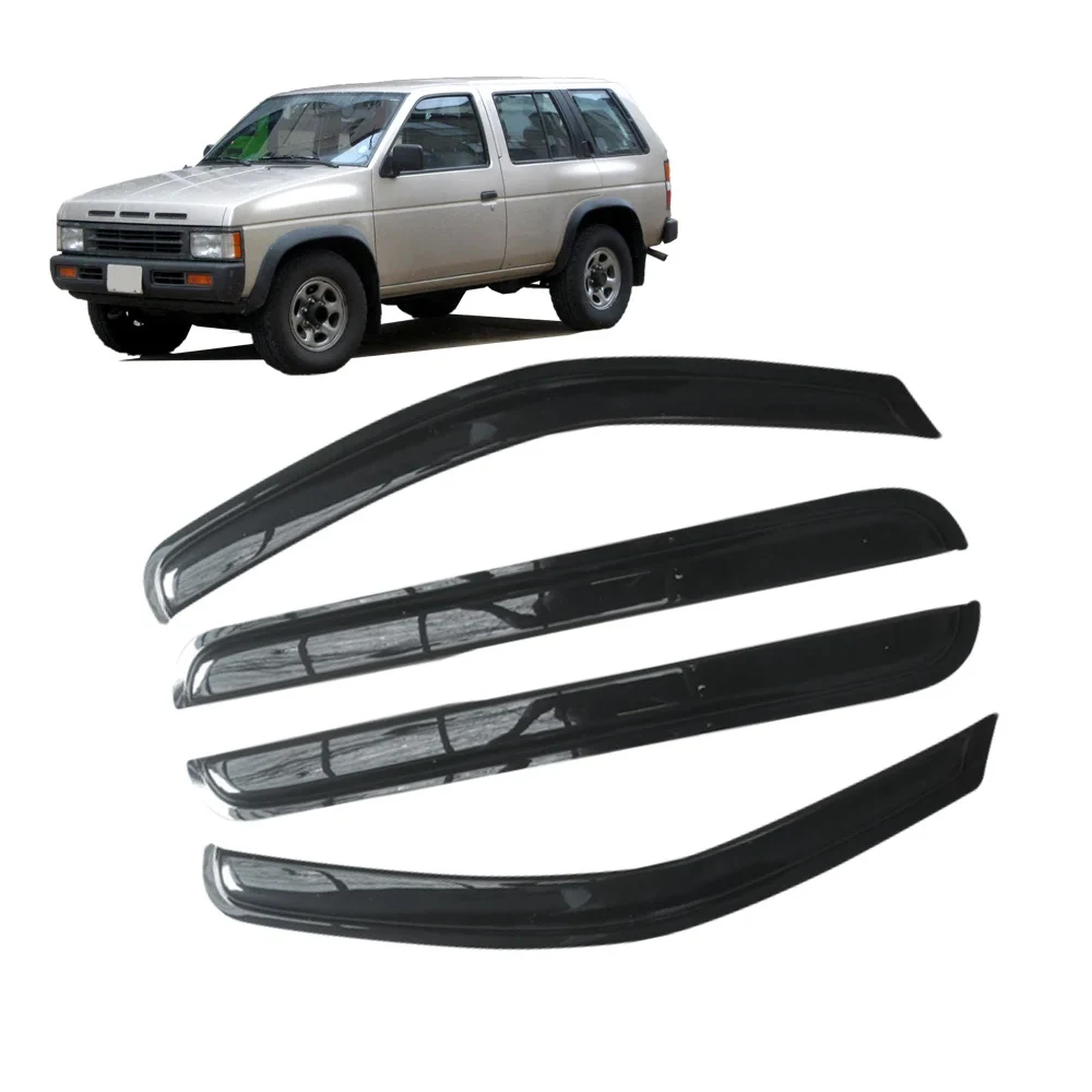 

Для Nissan Pathfinder 1987-2024 автоматические дефлекторы боковых окон, черные козырьки от дождя, дверной козырек, вентиляционные шторы, темный дым, вентиляционный козырек