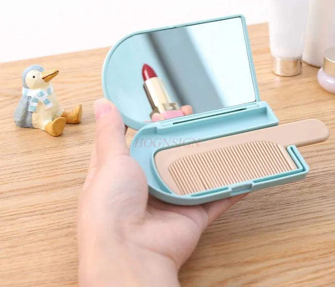 Creative Ice Cream Mini Mirror Children's Portable Makeup Mirror Comb Set Cartoon Portable Mirror Mini