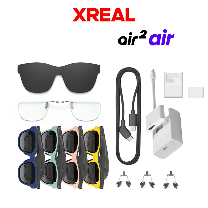 XREAL Air/Air 2 AR Glasses accessories Nreal Beam Nose pad  Eyeglasses Hood 1.2M Data Cable Myopia Glasses Frame Color Sticker