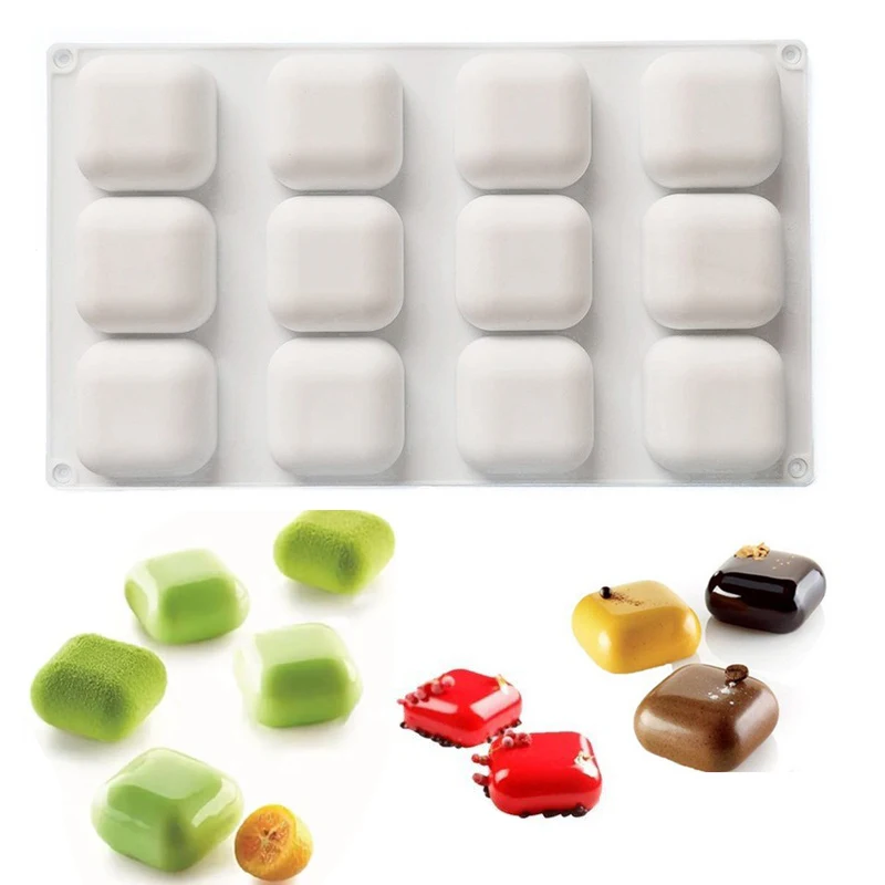 New Square Mousse Cake Mold 2024 Fat Bombs Chocolate Candy Caramel Silicone Mould Dessert Stone Pastry Baking Tool Ice Cube Tray