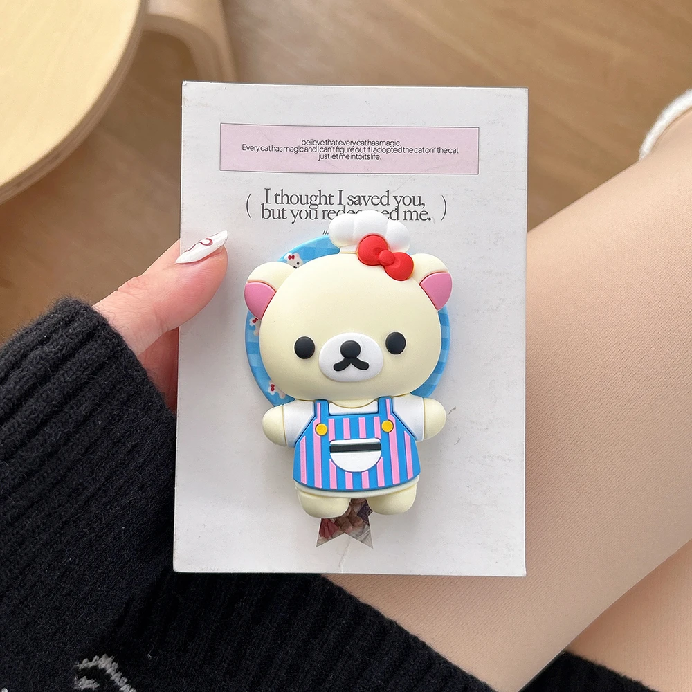 

Магнитный держатель-подставка Rilakkuma Bear Griptok для телефона с MagSafe, для iPhone и Samsung, складной, для беспроводной зарядки