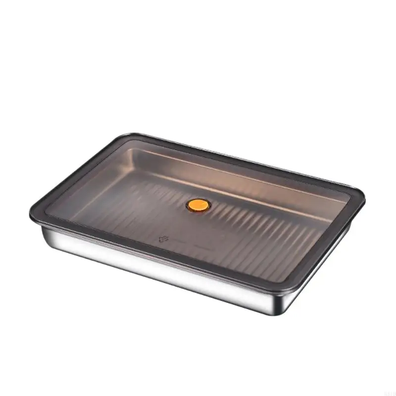 

581D Stainless Steel Multipurpose Kitchen Tray Container for Food Storage Baking and Serving