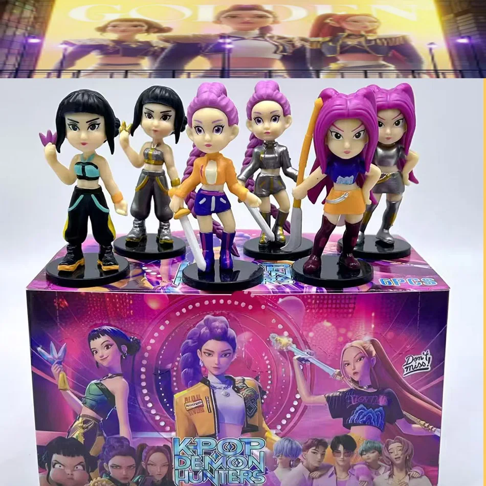 

Action Figure Toy Hot 6pcs/Set Kpop Demon Hunters Derpys Tiger Rumi Mira Zoey Sussy Figurine Doll Fans Christmas Gift