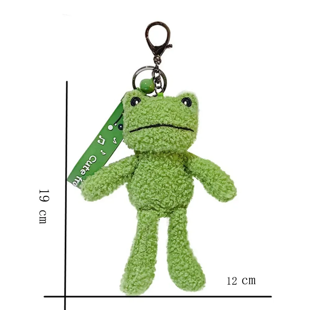 Cartoon Green Color Plush Frog Doll Doll Buckle Creative Cute Frog Bag Key Chain Pendant Jewelry Girl Gifts