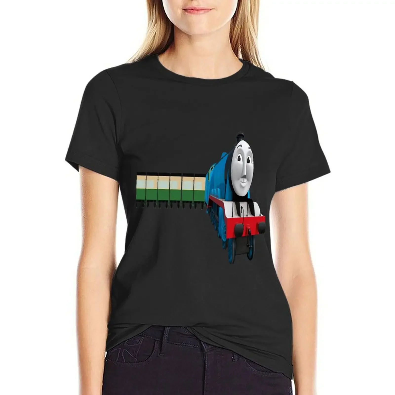 

GORDON THE BIG BLUE EXPRESS ENGINE CGI T-Shirt anime blacks vintage clothes plus size tops t-shirts for Women graphic tees funny