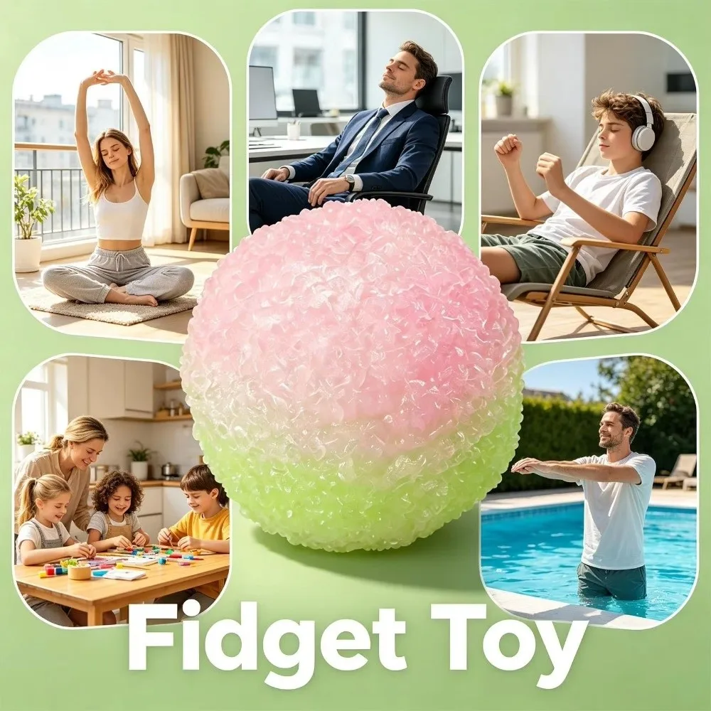 Slow Rebound Crispy Squishy Slow Rising Soft Texture Cracking Squishy Crinkling Sound Double Color Squeeze Ball Hand Exercise