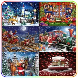 SDOYUNO Diamond Painting Christmas Scenery Diamond Mosaic Paintings Set Adults Crafts Diamond Painting Pictures Diamond Art Kits