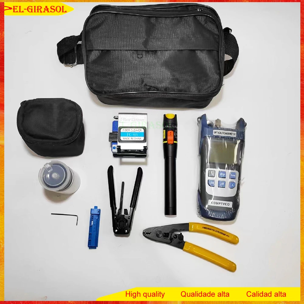 

High Quality 19pcs/set Fiber Optic Tool Kit with Fiber Cleaver -70~+10dBm Optical Power Meter Visual Fault Locator 10mw FTTH