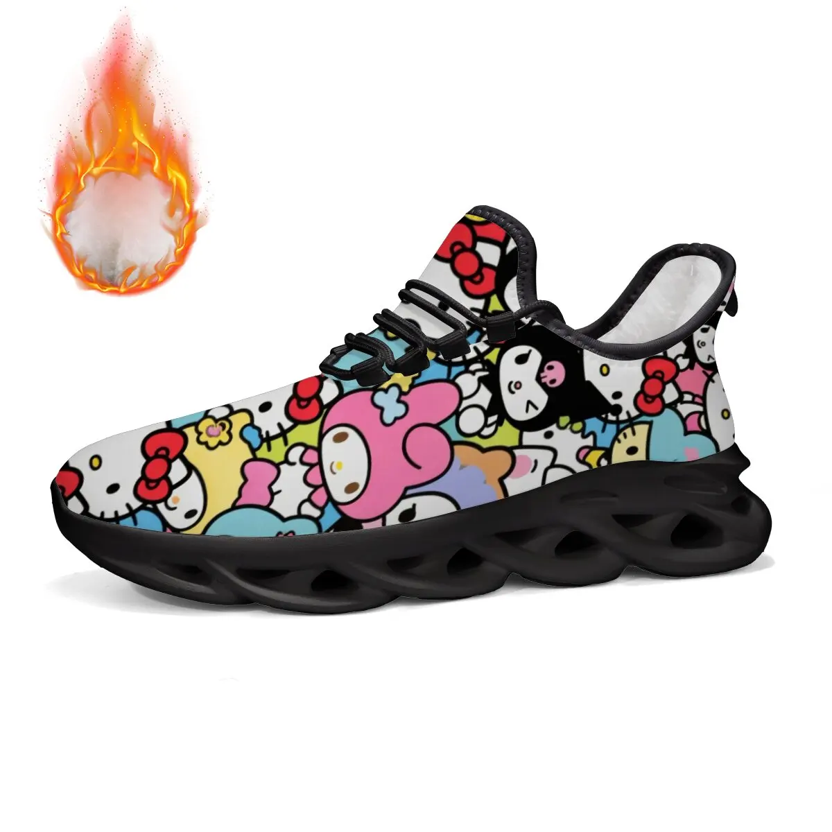 

Kids Winter Fleece Lined Running Shoes Colorful Cartoon Hello Kitty Shoe for Girls Zapatos Minnie Mouse Niña Sportschuhe Kinder