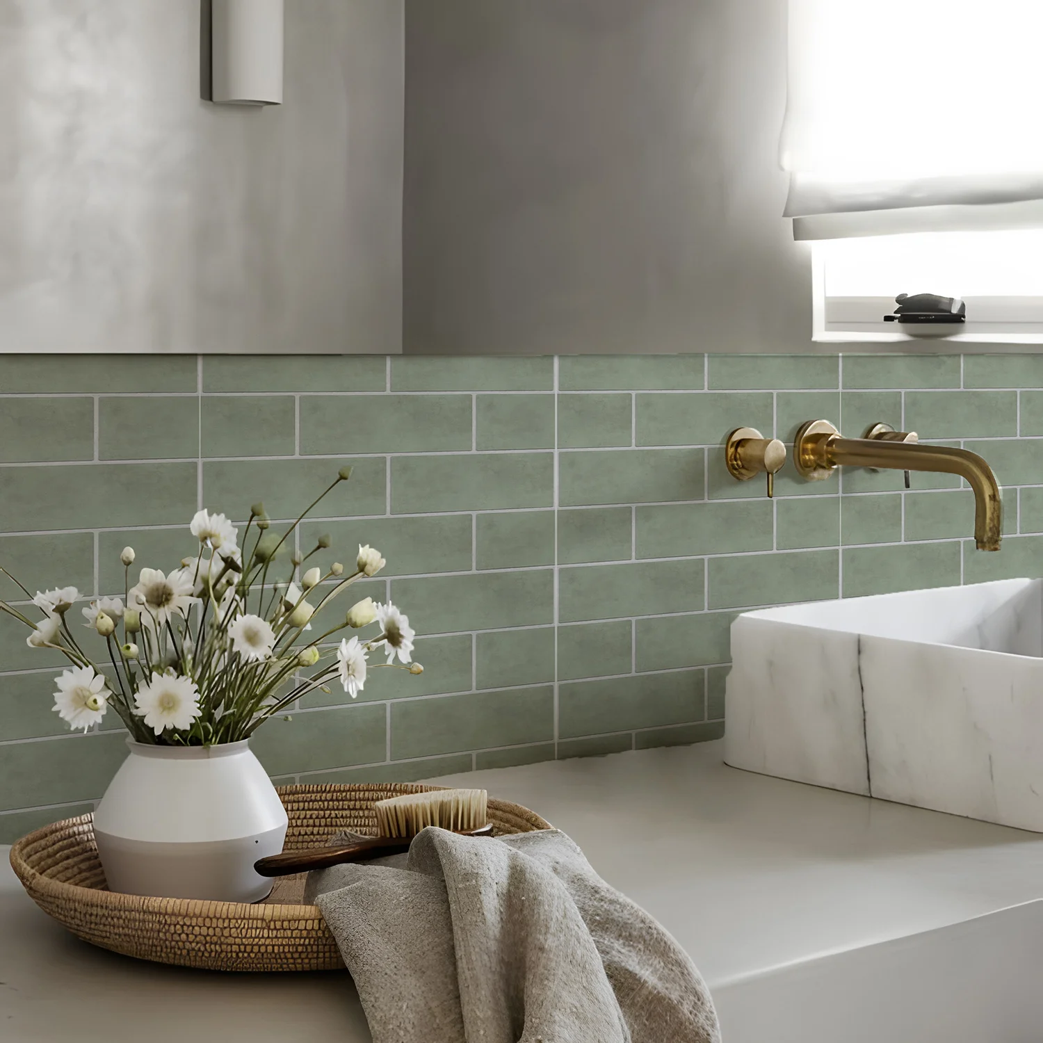 Alwayspon Tile Sticker Peel and Stick Vinyl Wall Decals, Self Adhesive Tile Backsplash for Kitchen and Bathroom