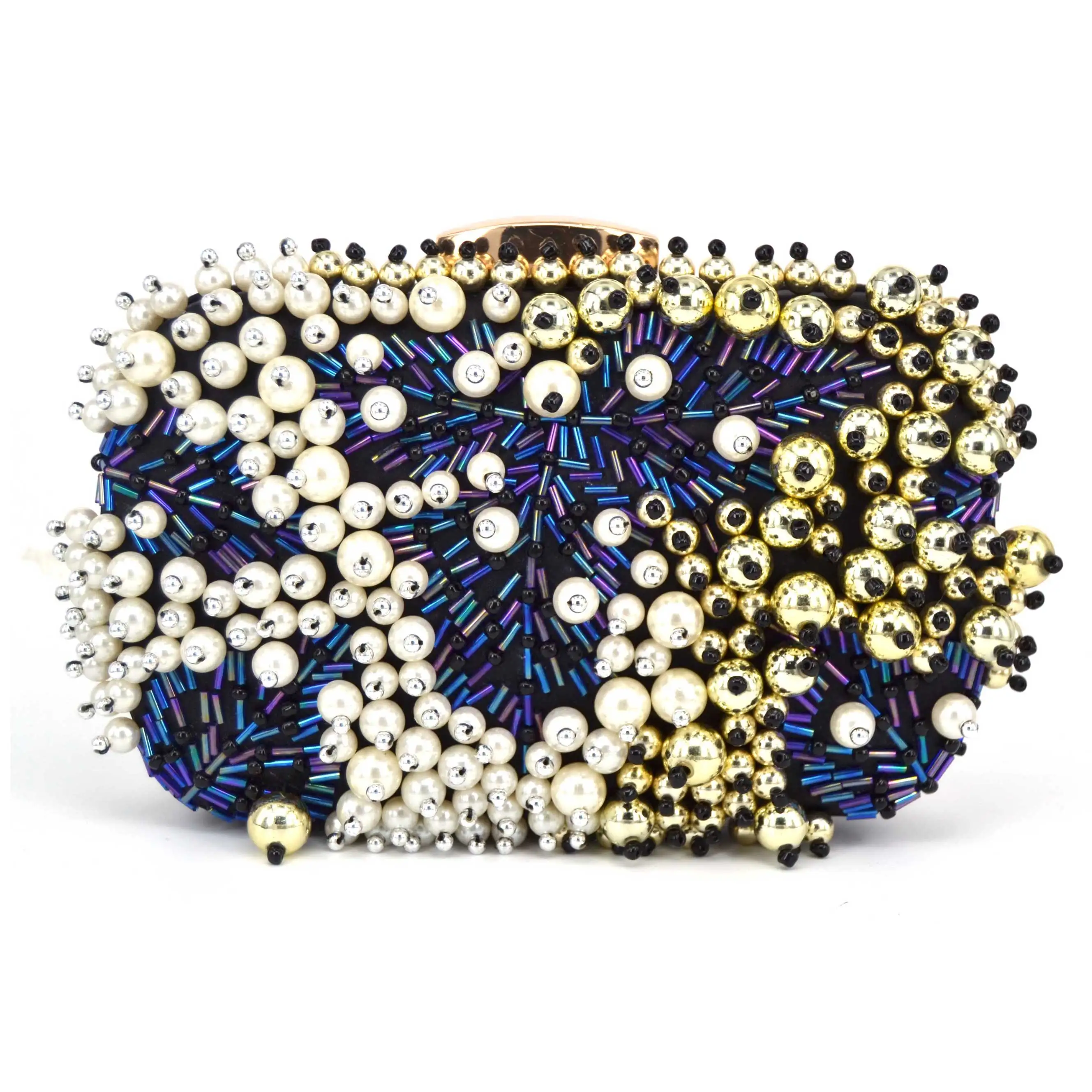 

Fashion Luxury Blue Beaded Evening Bag Pearl Clutch Wedding Bridal Party Bag Female pochette Purse banquet soiree Bag Z95