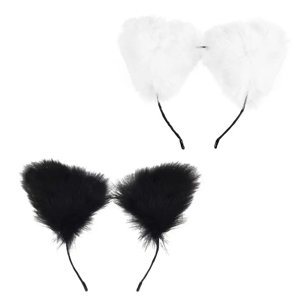 2Pcs Cat Ear Modeling Headband Comfortable Non Scratch Hairband for Cosplay Party Halloween Festival Performance Photo Props