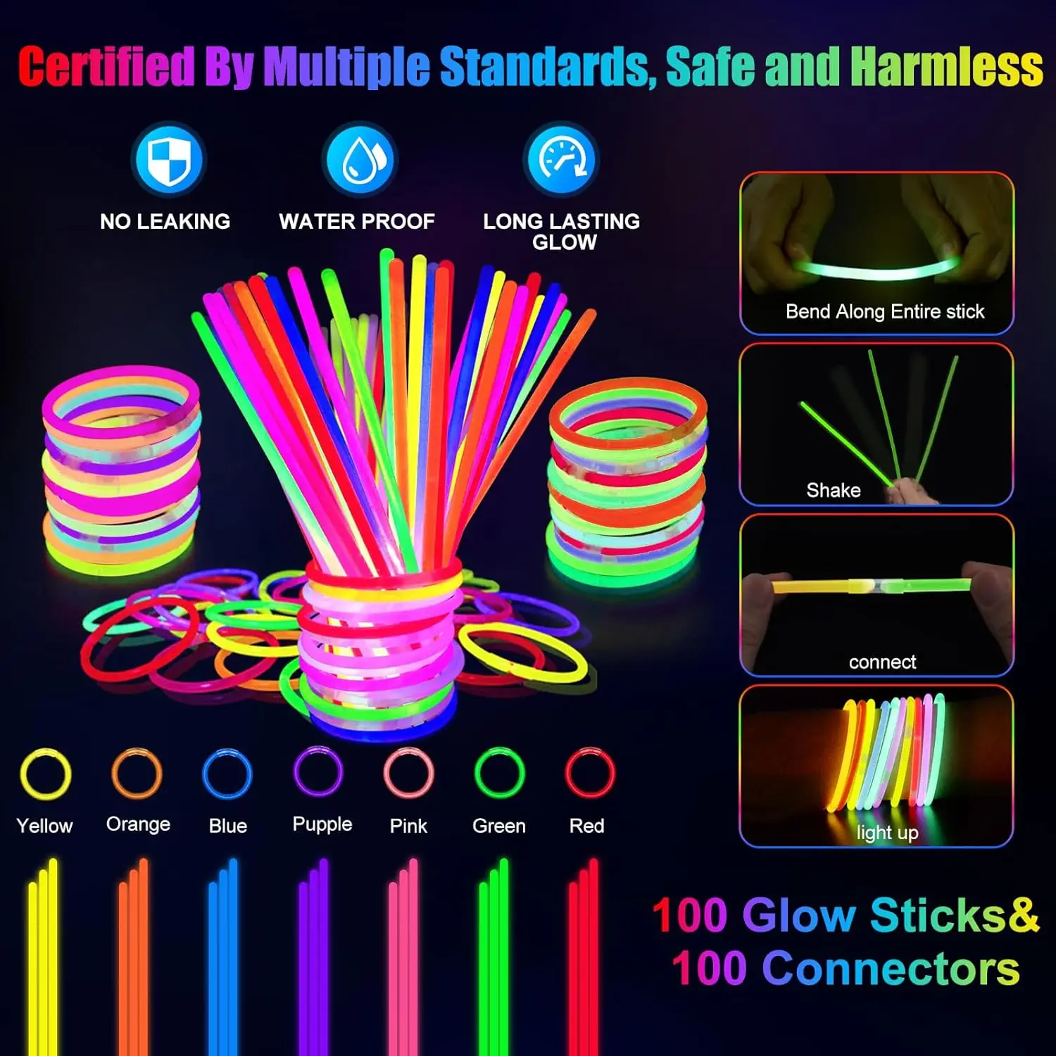 158PCS LED Glasses Light Up Finger Lights Glow Sticks Bracelets Glow Party New Year Wedding Concert Neon Party Favors Supplies