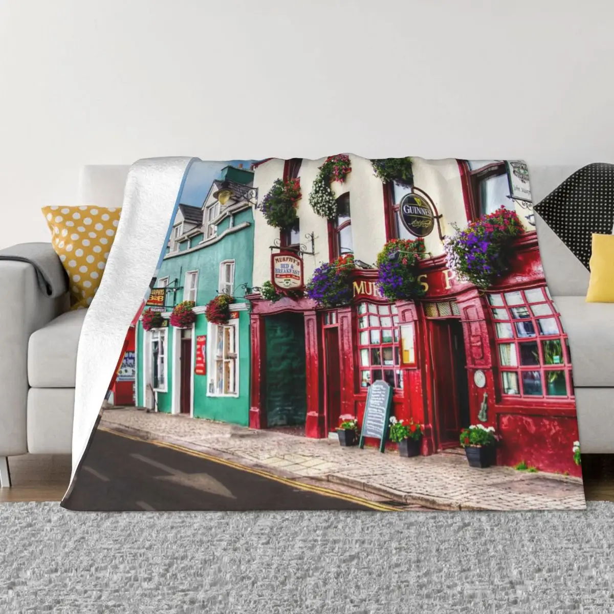 

Dingle Town Throw Blanket Flannels Blanket Picnic Blanket Warm Blanket