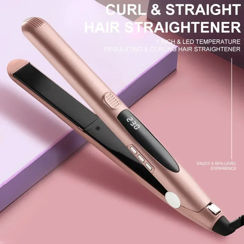 

2in1 Hair Straightener Blonde Round Curl Straight Curl Fluffy Model Curl Straight Clipper