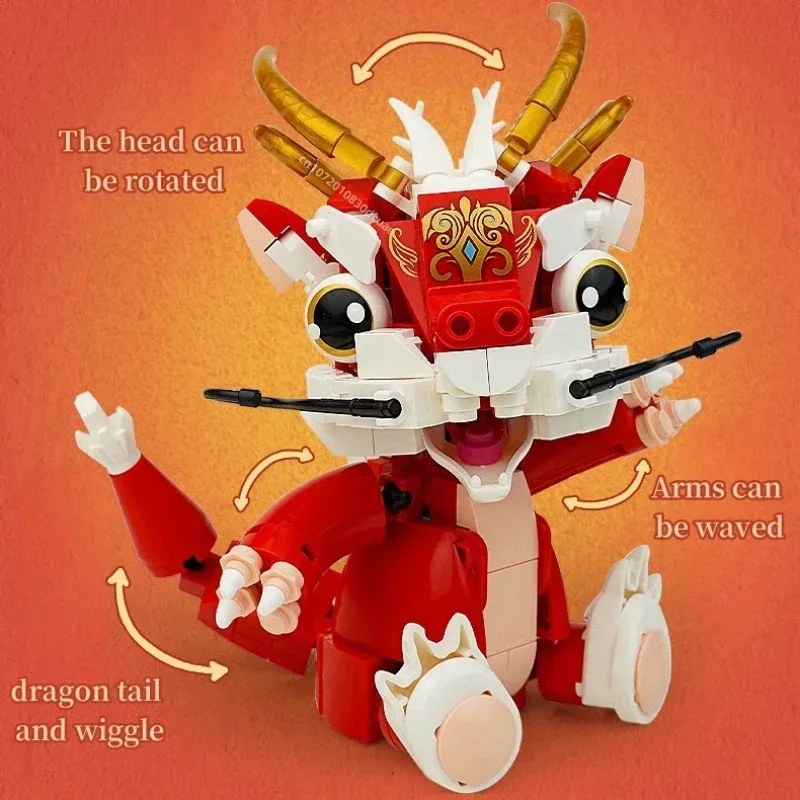 Keeppley New Year Limited Building Blocks Dragon Holding Golden Beads Assembled Educational Toys Model Ornaments New Year Gifts